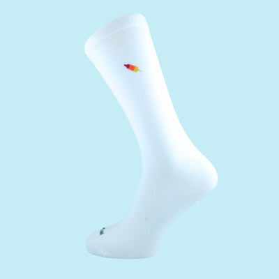 Fietssokken met borduur - IJsjes print - Wit - Maat 39 tot 45+