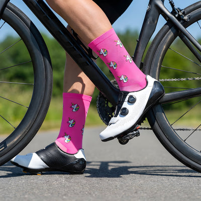 Fietssokken - Eenhoorn print - Roze - Maat 39 tot 45+