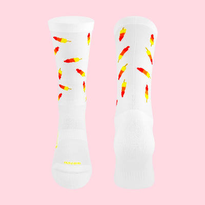 Hardloopsokken - Ice cream print - Wit - Maat 39 tot 45+