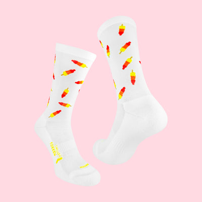 Hardloopsokken - Ice cream print - Wit - Maat 39 tot 45+