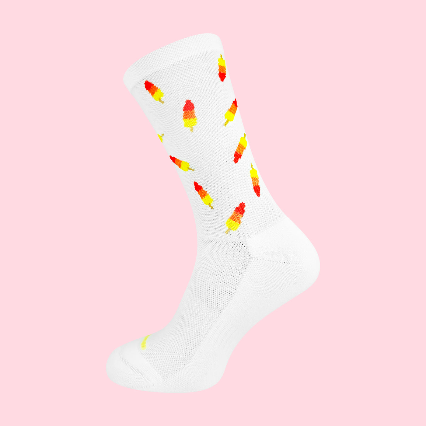 Hardloopsokken - Ice cream print - Wit - Maat 39 tot 45+