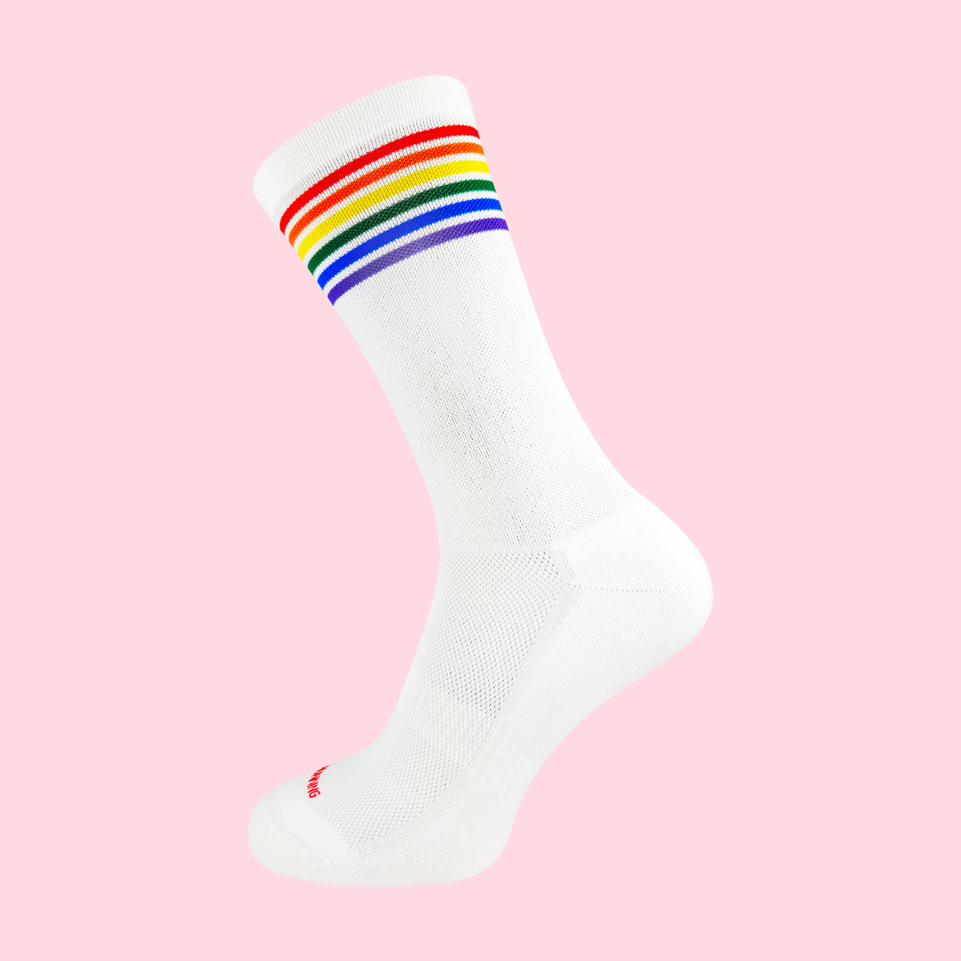 Hardloopsokken - Regenboog print - Wit - Maat 39 tot 45+