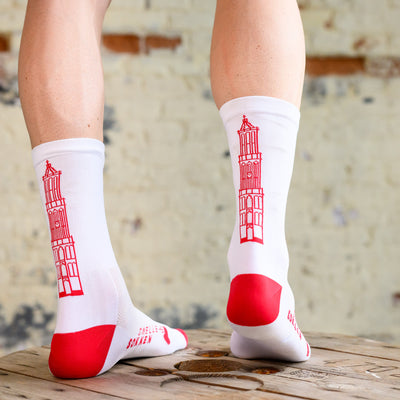 Fietssokken - Utrecht Print - Rood/Wit - Maat 39 tot 45+