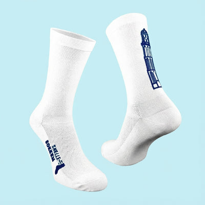 Fietssokken - Zwolle Print - Wit/Blauw - Maat 39 tot 45+