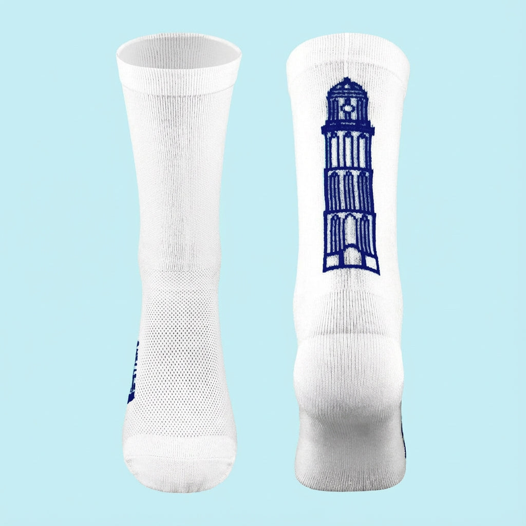 Fietssokken - Zwolle Print - Wit/Blauw - Maat 39 tot 45+