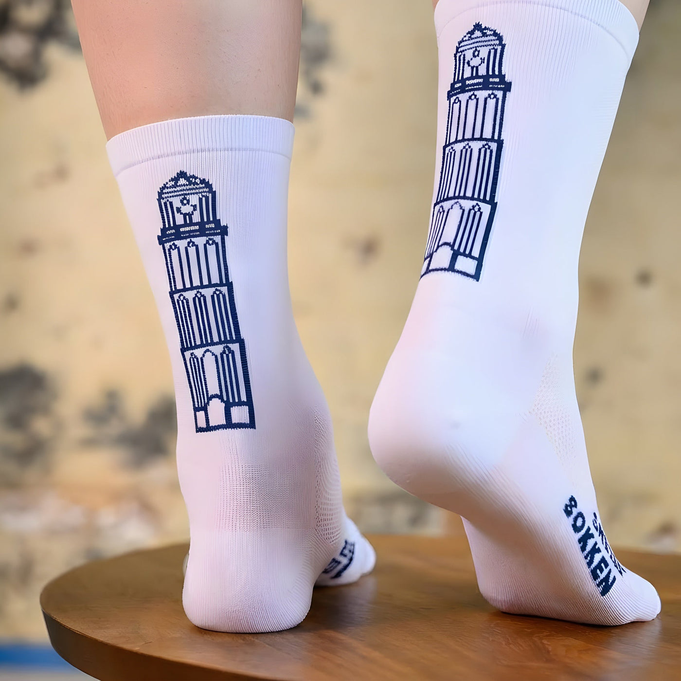 Fietssokken - Zwolle Print - Wit/Blauw - Maat 39 tot 45+