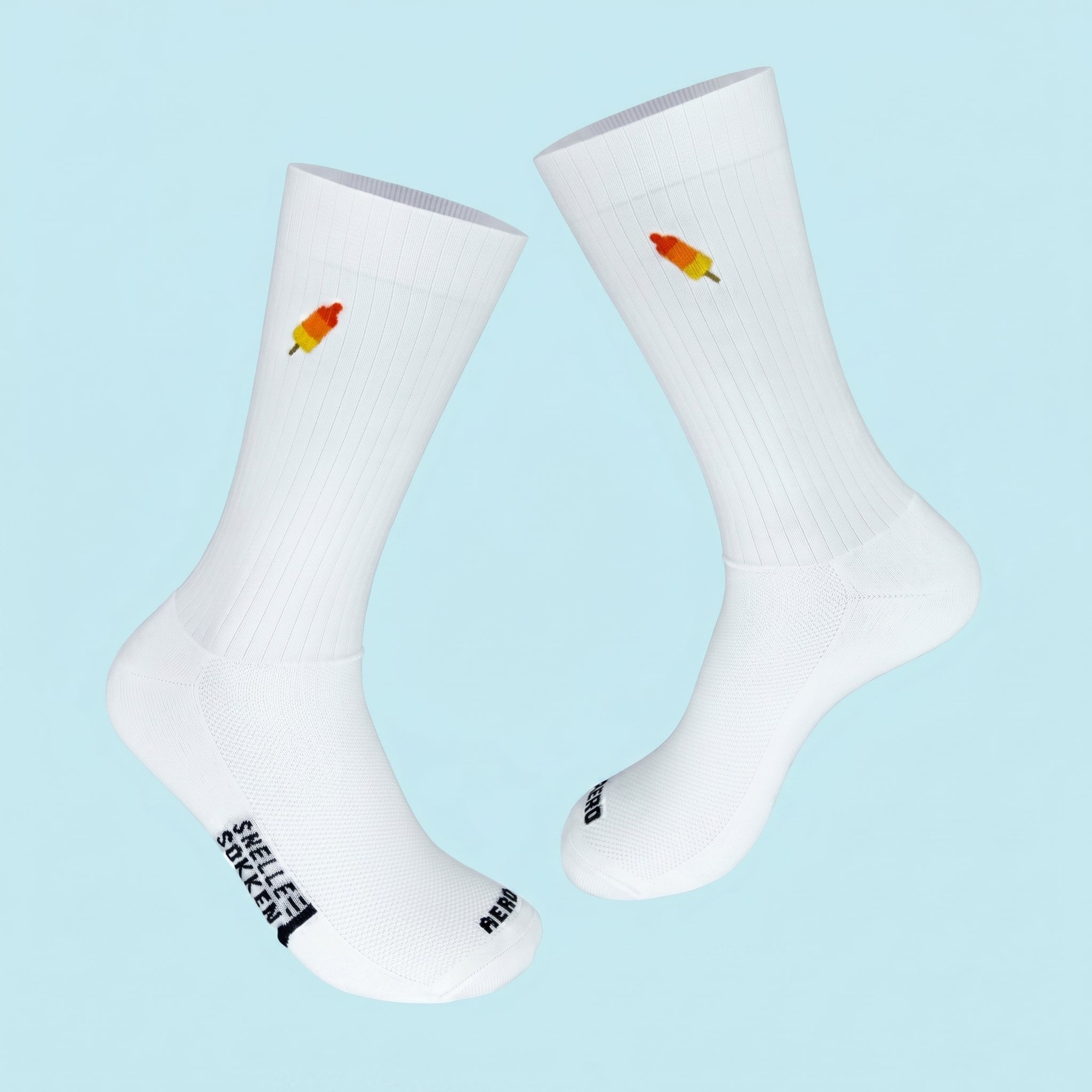 Aero fietssokken - Ijsjes print - Wit