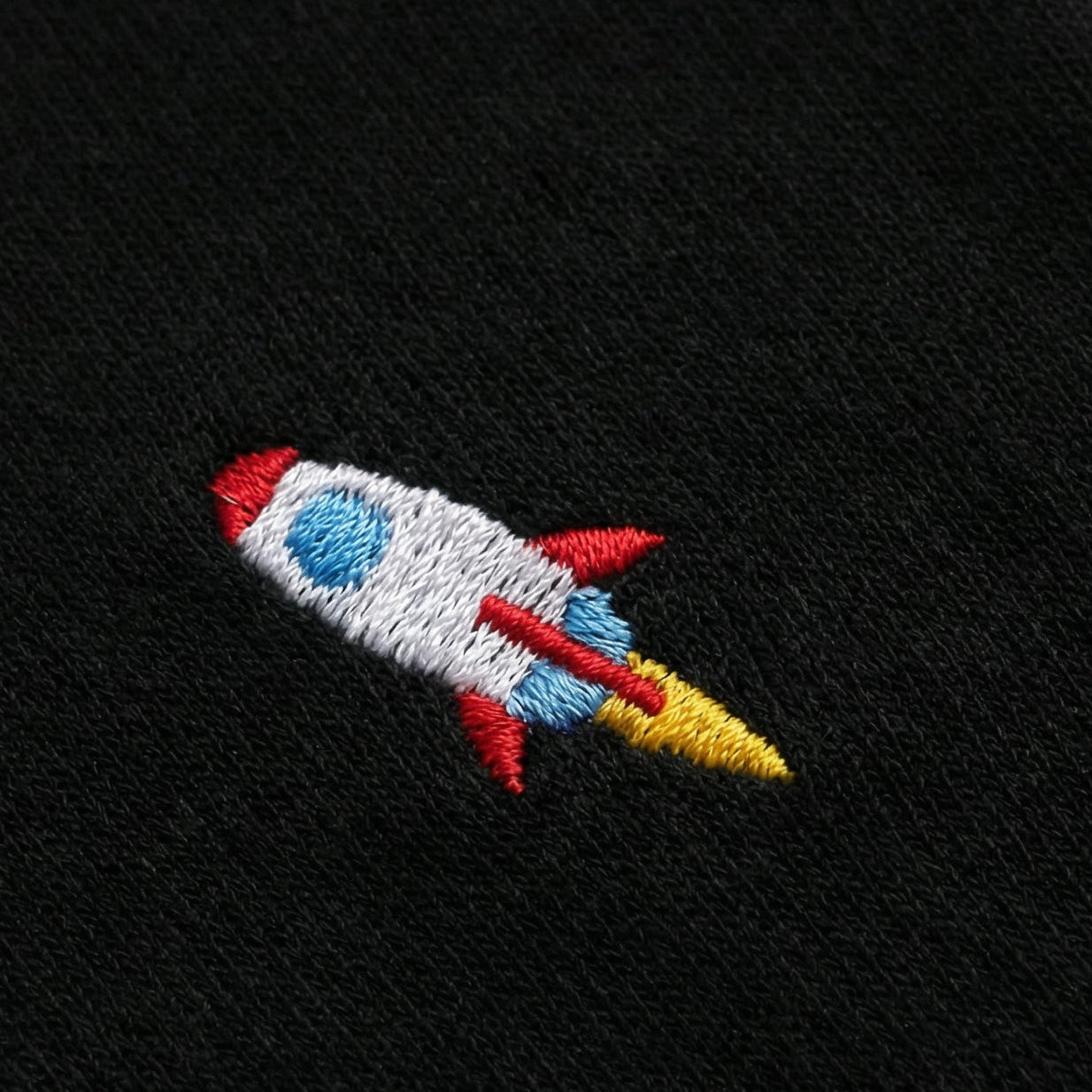 Fietssokken met borduur - Raket print - Zwart - Maat 39 tot 45+