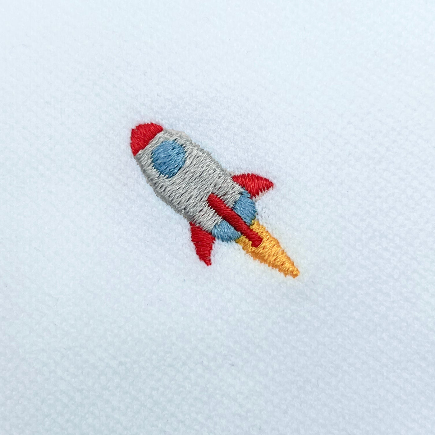 Fietssokken met borduur - Raket print - Wit - Maat 39 tot 45+