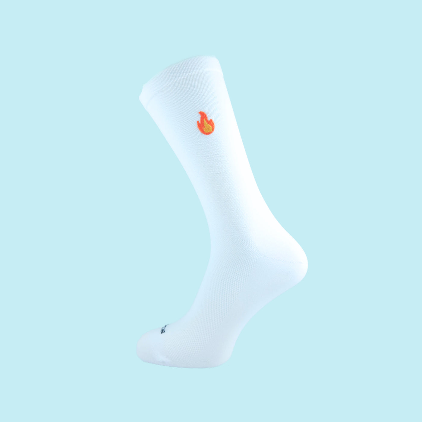 Fietssokken met borduur - Vlammen print - Wit - Maat 39 tot 45+