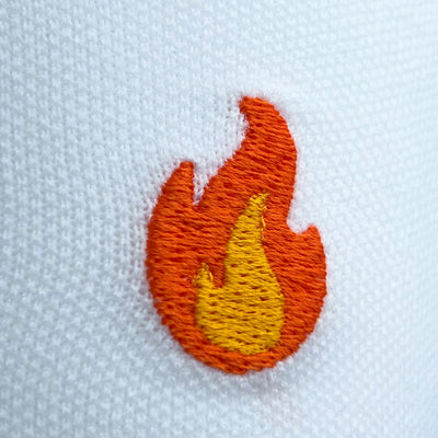 Fietssokken met borduur - Vlammen print - Wit - Maat 39 tot 45+