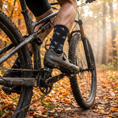 Fietssokken - Fietsjes print - Zwart - Maat 39 tot 45+