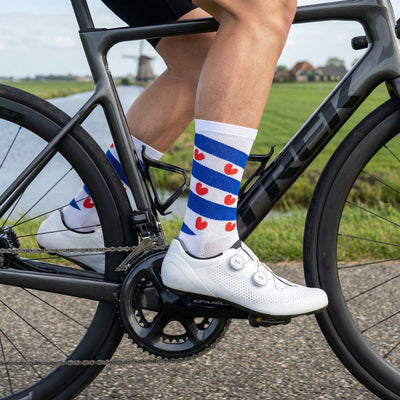 Fietssokken - Friesland Print - Wit/Blauw/Rood - Maat 39 tot 45+