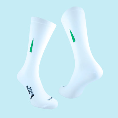 Fietssokken met borduur - Groningen Print - Groen/Wit - Maat 39 tot 45+