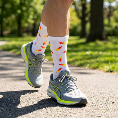 Hardloopsokken - Ice cream print - Wit - Maat 39 tot 45+