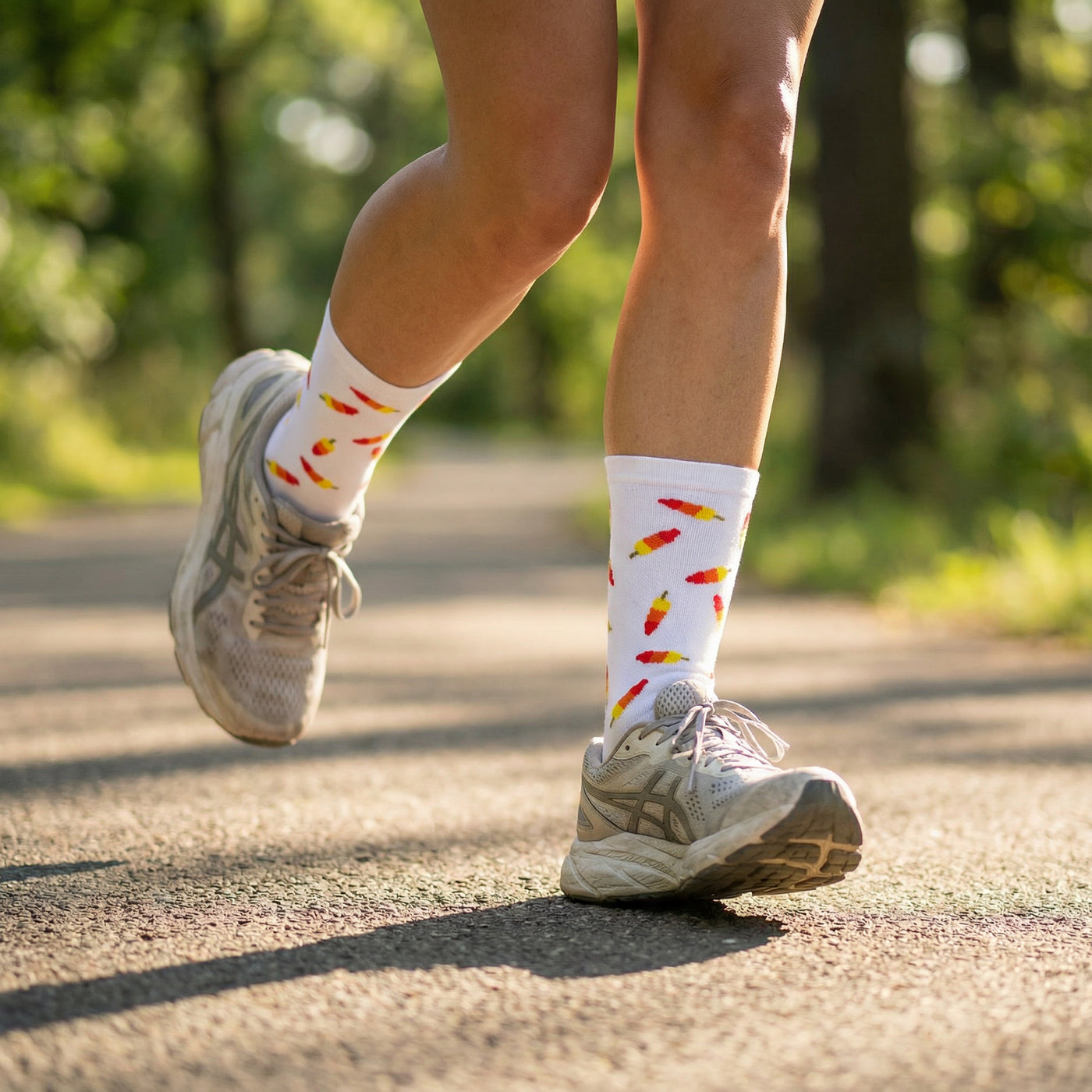 Hardloopsokken voor de kleine maatjes - Ice cream print - Wit - Maat 35 tot 38