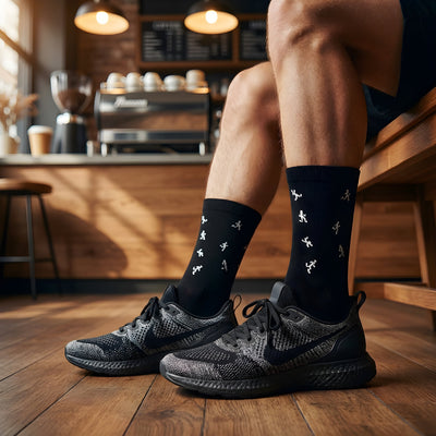 Hardloopsokken - Rennertjes print - Zwart - Maat 39 tot 45+