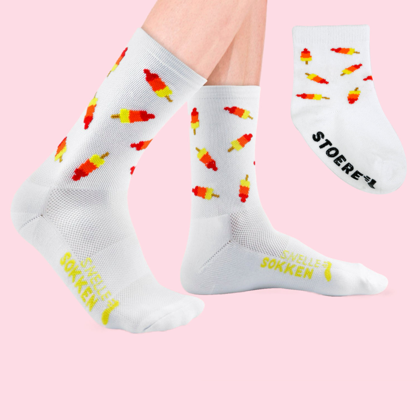 Kraamcadeau Hardloper - Hardloopsokken met babysokken - IJsjes print
