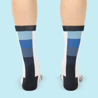 Fietssokken - Gradient print - Blauw - Maat 39 tot 45+